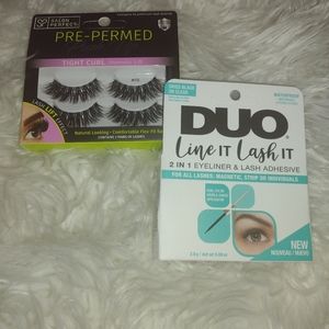 Duo clear lash glue & pre permed push up tight curl lashes dramatic lift .